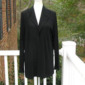 Chico's Travelers black open front 2 softshell jacket blazer Large luxury style